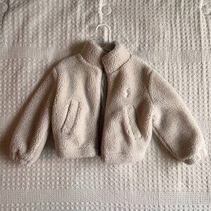Ralph Lauren Girls White Fuzzy Coat 3T